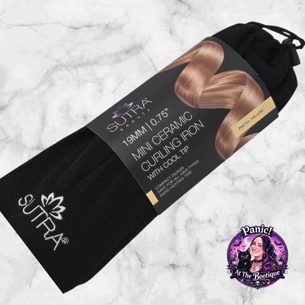 Sutra Beauty Mini Ceramic Curling Iron 0.75" Pastel‎ Yellow Travel Hair Styling